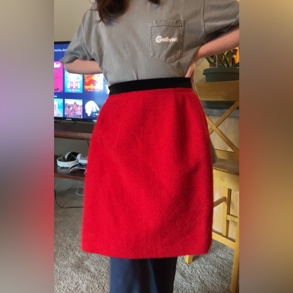 Vintage escada red pencil skirt size small